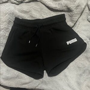 Puma Black Athletic Shorts Mid-Thigh Length